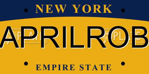 APRILROB New York License Plate