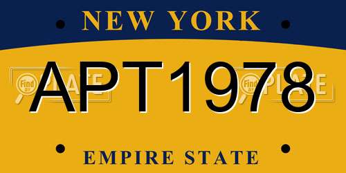 APT1978 New York License Plate