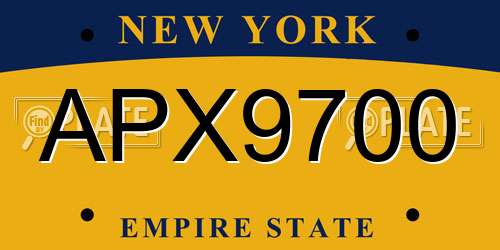 APX9700 New York License Plate