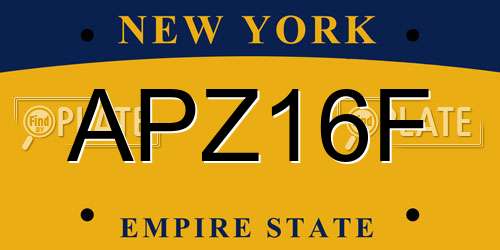 APZ16F New York License Plate