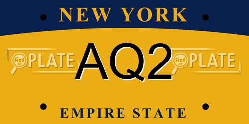 AQ2 New York License Plate
