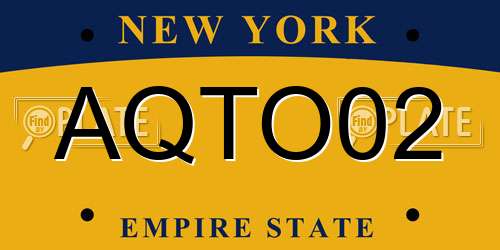 AQTO02 New York License Plate