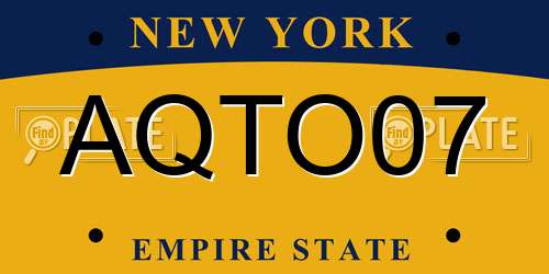 AQTO07 New York License Plate