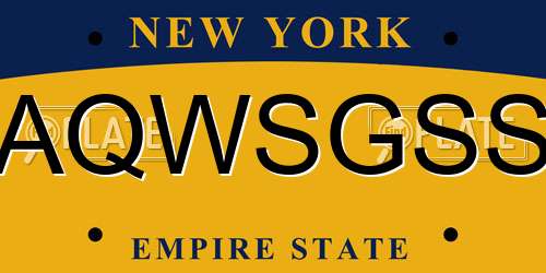 AQWSGSS New York License Plate