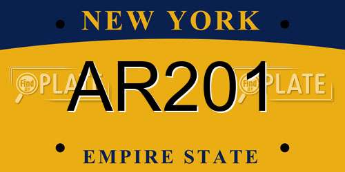 AR201 New York License Plate