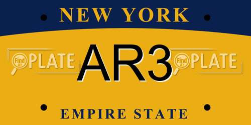 AR3 New York License Plate
