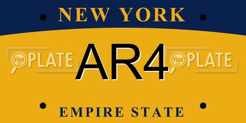 AR4 New York License Plate
