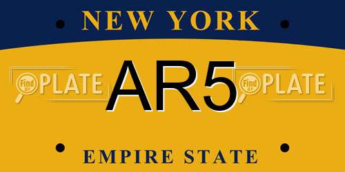 AR5 New York License Plate