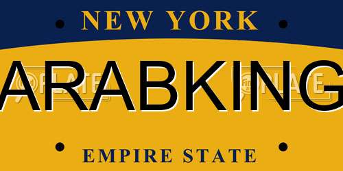 ARABKING New York License Plate