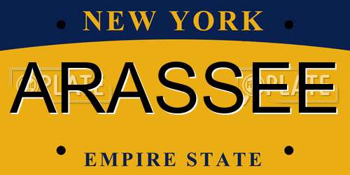 ARASSEE New York License Plate