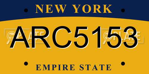 ARC5153 New York License Plate