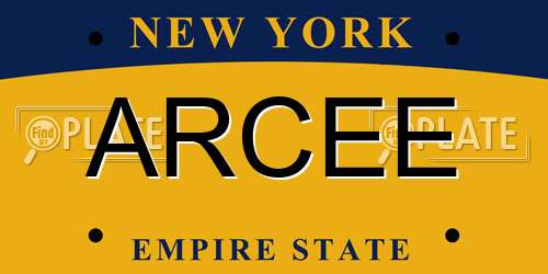 ARCEE New York License Plate