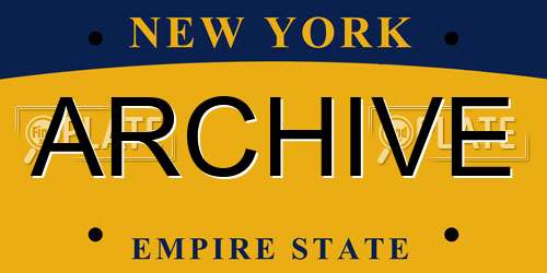 ARCHIVE New York License Plate