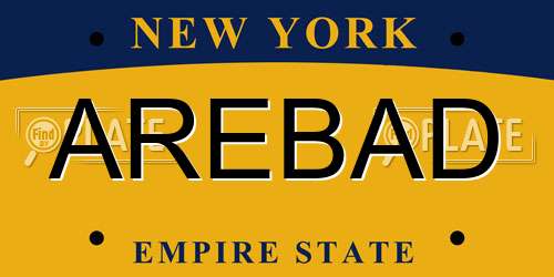 AREBAD New York License Plate