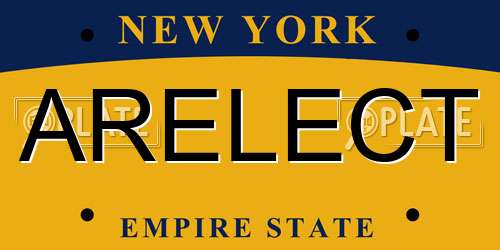 ARELECT New York License Plate