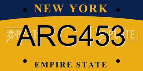 ARG453 New York License Plate