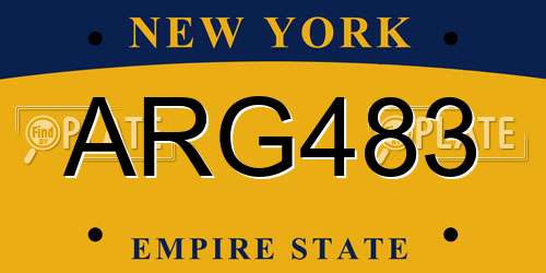 ARG483 New York License Plate