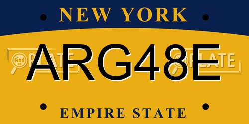ARG48E New York License Plate