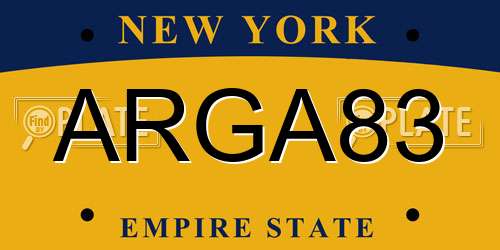 ARGA83 New York License Plate