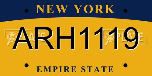 ARH1119 New York License Plate