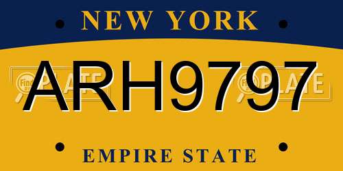 ARH9797 New York License Plate