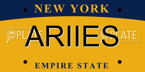 ARIIES New York License Plate