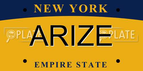 ARIZE New York License Plate