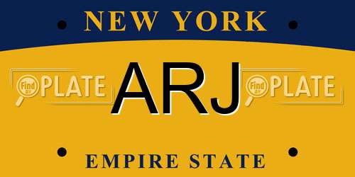 ARJ New York License Plate