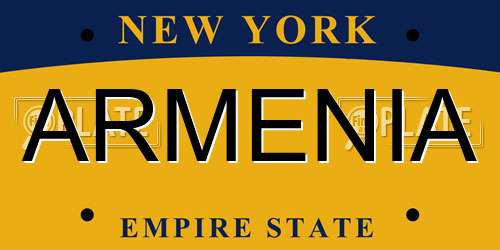 ARMENIA New York License Plate