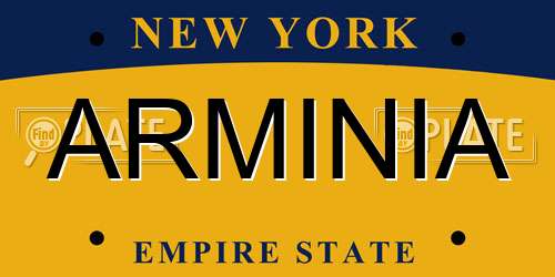 ARMINIA New York License Plate