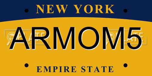 ARMOM5 New York License Plate