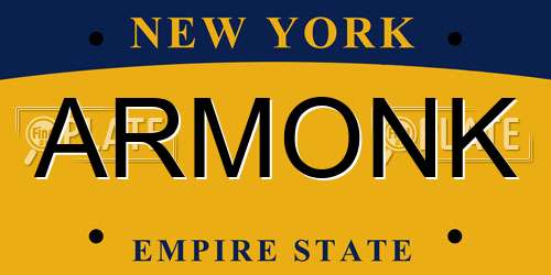 ARMONK New York License Plate