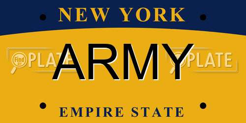 ARMY New York License Plate