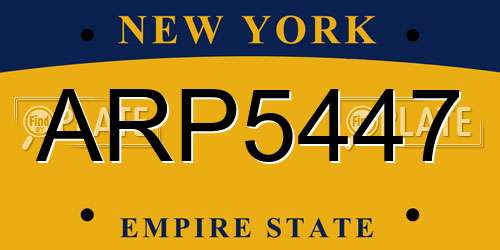 ARP5447 New York License Plate
