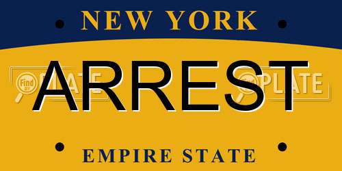 ARREST New York License Plate