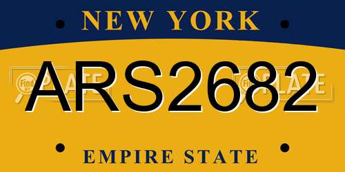 ARS2682 New York License Plate