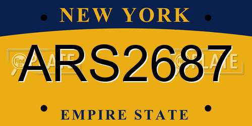 ARS2687 New York License Plate