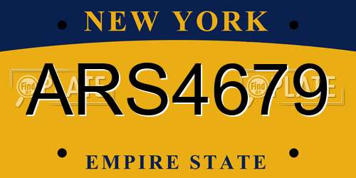 ARS4679 New York License Plate