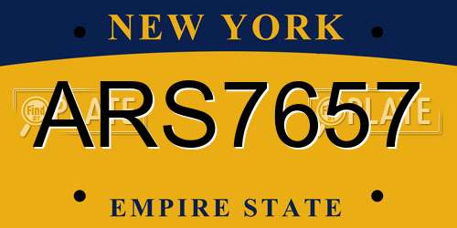 ARS7657 New York License Plate