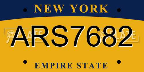 ARS7682 New York License Plate