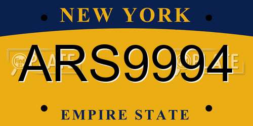 ARS9994 New York License Plate