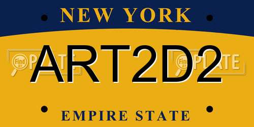 ART2D2 New York License Plate