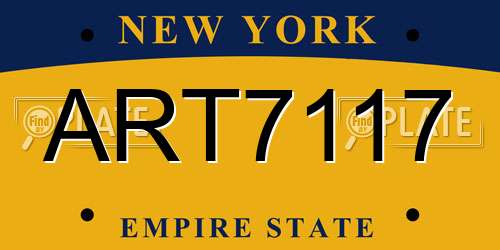 ART7117 New York License Plate