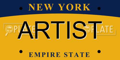 ARTIST New York License Plate