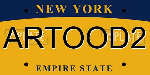 ARTOOD2 New York License Plate