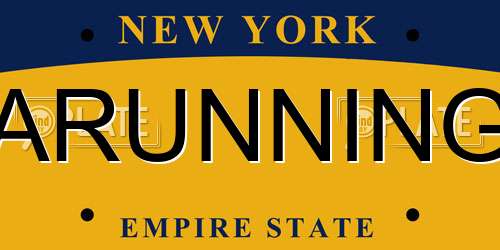 ARUNNING New York License Plate