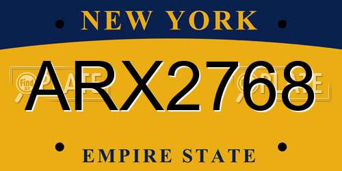 ARX2768 New York License Plate