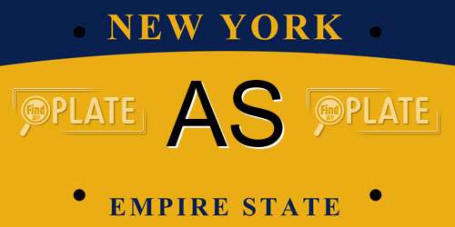 AS New York License Plate