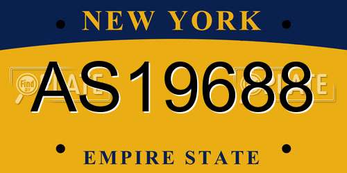 AS19688 New York License Plate