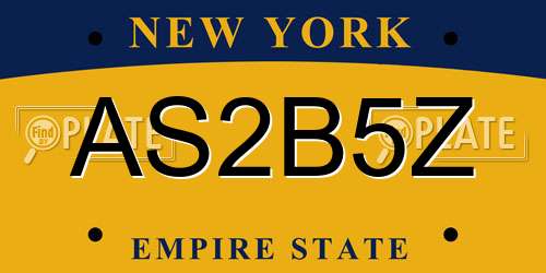 AS2B5Z New York License Plate
